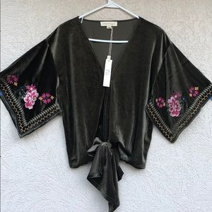 Bohemian boutique velvet blouse